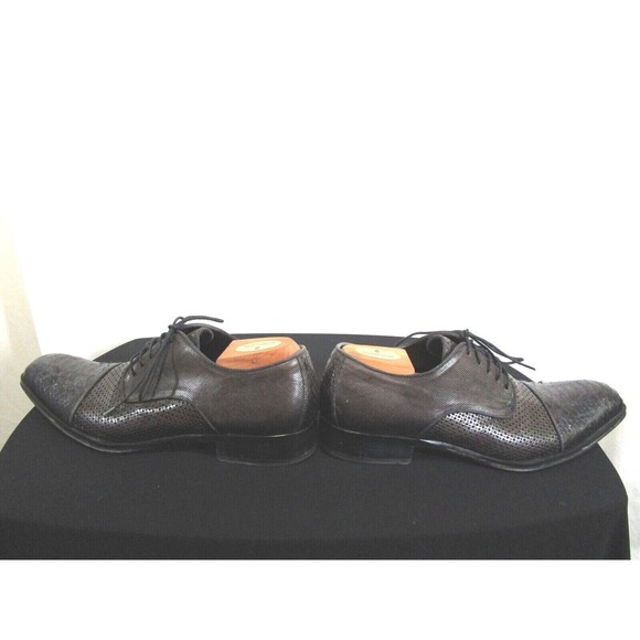 EUC! Jo Ghost Italy Dark Gray Lace Up Python Cap Toe Oxford Shoes Men 43EU/10US - Picture 8 of 11